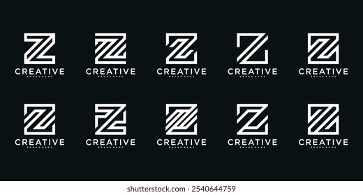 Set of letter Z logo design template. Premium Vector