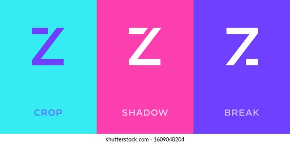 Set of letter Z minimal logo icon design template elements