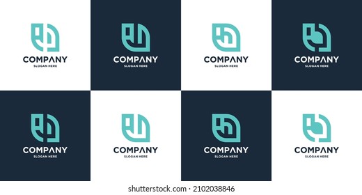 conjunto de letras a a a z colecciones de logotipos de monograma
