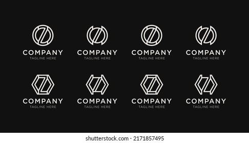 Set of letter Z monogram logo design bundle. The logo can be used for any company business.