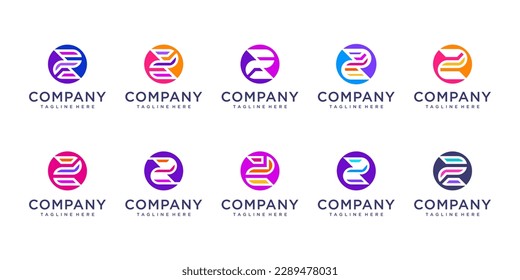 conjunto de letras z y diseño del logotipo número 2