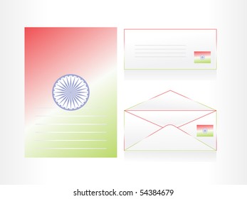 set of letterhead, envelop and postcard, vector illustration