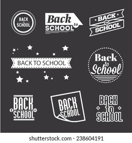 Set of lettering "Back to School", typography design elements  