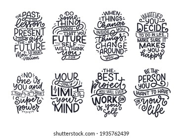 Set Lettering Slogans About Be Yourself Stock Vector (Royalty Free ...