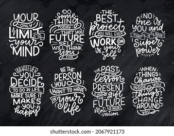 Set Lettering Slogans About Be Yourself Stock Vector (Royalty Free ...