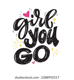 Set with lettering slogans about girl power, feminism. Funny quotes for blog, poster and print design. Modern calligraphy texts about self care. Vector illustration