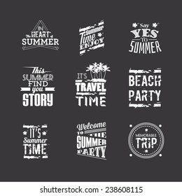 Set of lettering "Summer Holidays", typography design elements
