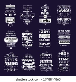 Set Of Lettering / Typography Design Poster Motivational Quotes