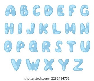Un conjunto de letras, el alfabeto. Texto de burbuja