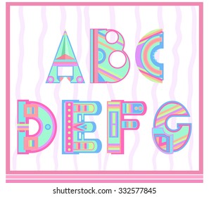 Set of letters of the alphabet in a children's style for your creativity