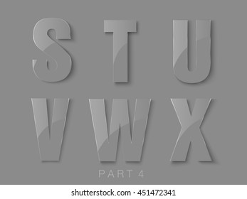 set of letters from the classic embossed font