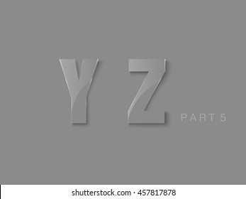 set of letters from the classic embossed font