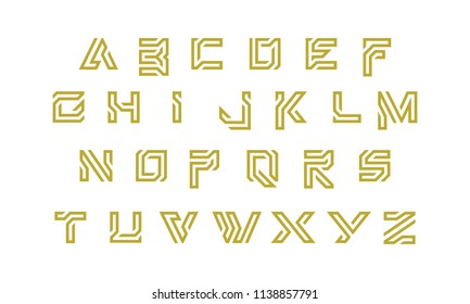 Set of Letters with the concept of Technology Logo Vector