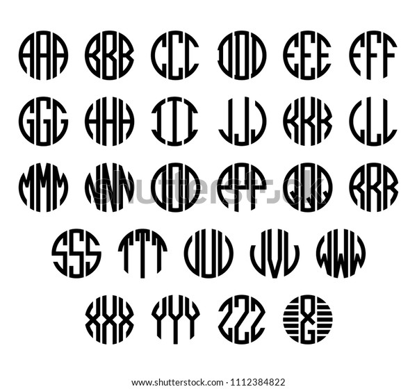 Set of letters to create circle monogram.\
Monogram alphabet. Vector\
illustration.