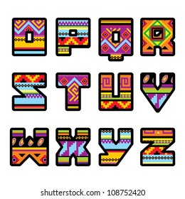 set of letters with the design of a Mexican style (part 2)