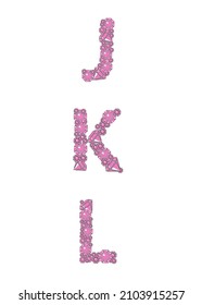 set of letters in glamour pink graphic style 