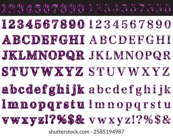 Set of letters with glossy borders