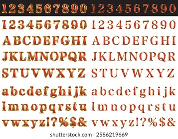 Set of letters with glossy borders