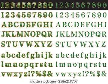 Set of letters with glossy borders
