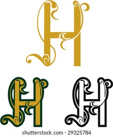 Set of letters H for design