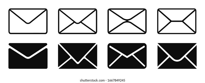 Set letters icon, messages signs - stock vector