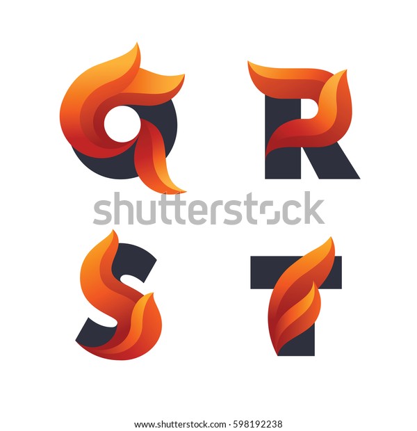 Download Set Letters Icons Fire Flames Q Stock Vector (Royalty Free ...