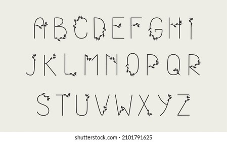 A set of letters isolated on white. Typographic alphabet for your designs logo, font, postcard, wedding invitation. Vector