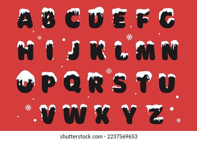 Set of letters of the Latin Alphabet. Vector illustration. Christmas and New Year concept.