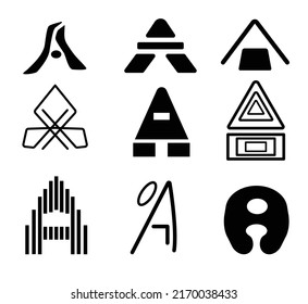 Satz von Buchstaben Ein Logo. Einfaches Design-Logo A für Business, Medien.