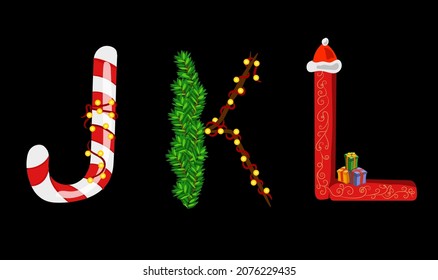 Conjunto de letras al estilo de Año Nuevo
