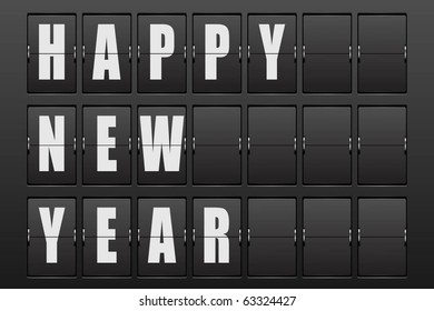 Set of letters on a mechanical timetable. Vector.