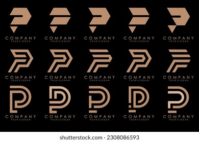 Set of letters P logo design. modern creative monogram icon design inspiration.