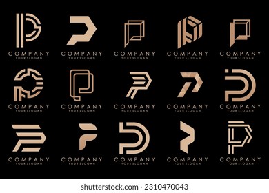 Set of letters P logo design. modern creative monogram icon design inspiration.