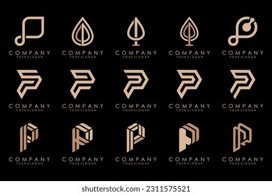 Set of letters P logo design. modern creative monogram icon design inspiration.