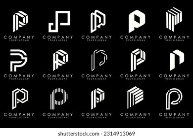 Set of letters P logo design. modern creative monogram icon design inspiration. Set of letters P logo design. modern creative monogram icon design inspiration.