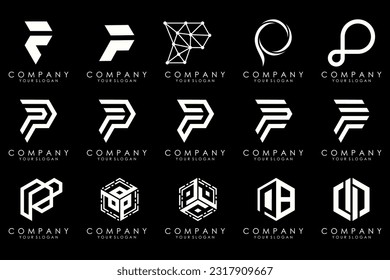 Set of letters P logo design. modern creative monogram icon design inspiration.