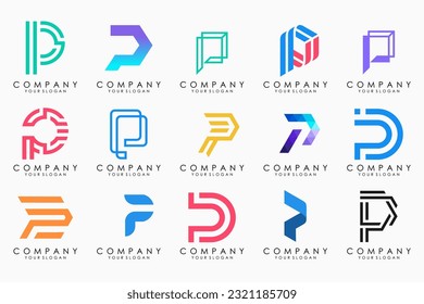 Set of letters P logo design. modern creative monogram icon design inspiration.
