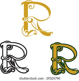 Set of letters R for design