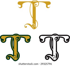 Set of letters T for design