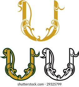 Set of letters U for design