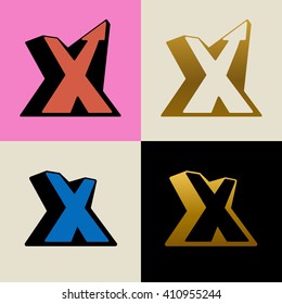 Set of letters X logo icon design template element. X icon. Vector illustration.