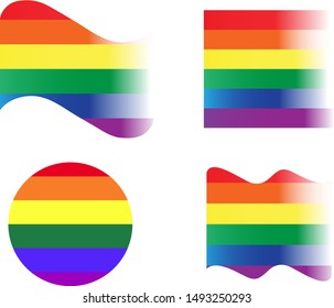 Set of lgbt flags on a white background. Vector art.