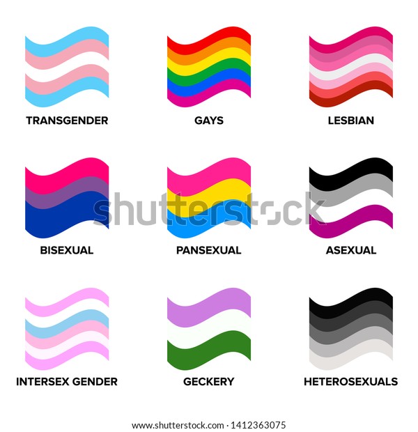 Set Lgbtq Pride Flags Gays Lesbians Vector De Stock Libre De Regal As Shutterstock