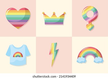set of lgbtq pride items