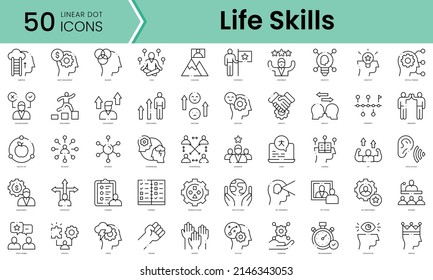 Set of life skills icons. Line art style icons bundle. vector illustration - Shutterstock ID 2146343053