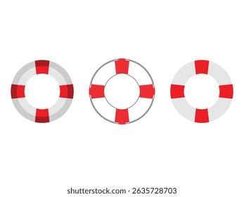 set of lifebuoy design symbol, vector,  isolated on transparent background