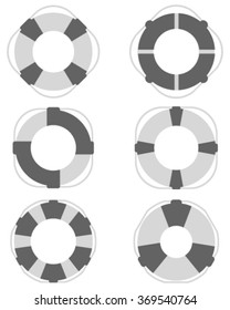 Set of lifebuoy icons, vector illustration