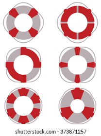 Set of lifebuoy icons, vector illustration
