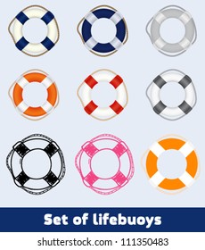 Set of lifebuoys