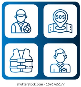 Set of lifeguard icons. Such as Lifeguard, Sos, Life vest , lifeguard icons